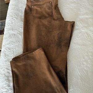 Chico's Brown Textured Trousers